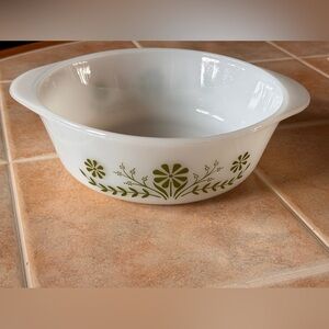 Glasbake vintage Green Daisy Casserole Dish💚🌼